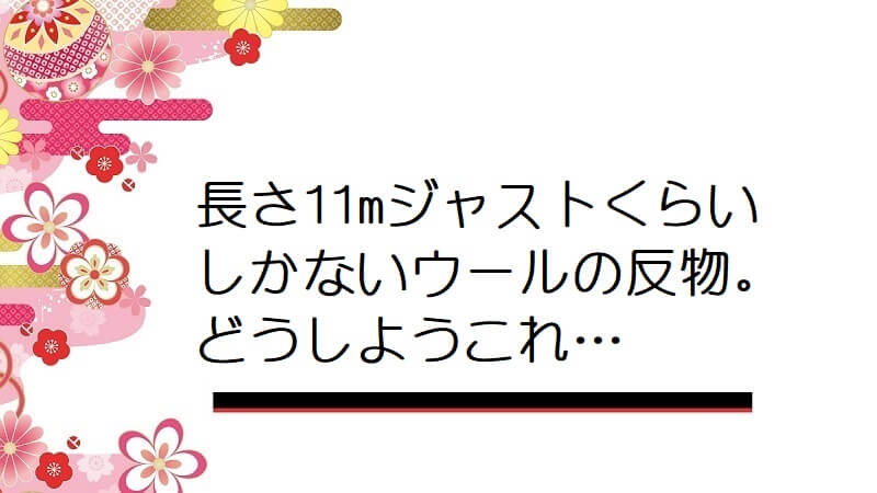 長さ11mジャストくらいしかないウールの反物。どうしようこれ…