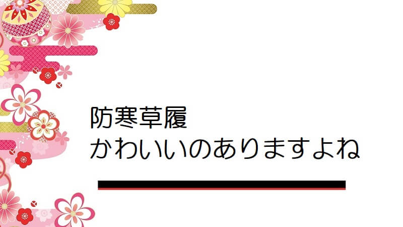 防寒草履かわいいのありますよね