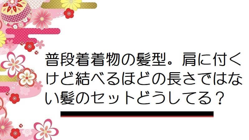 普段着着物の髪型。肩に付くけど結べるほどの長さではない髪のセットどうしてる？