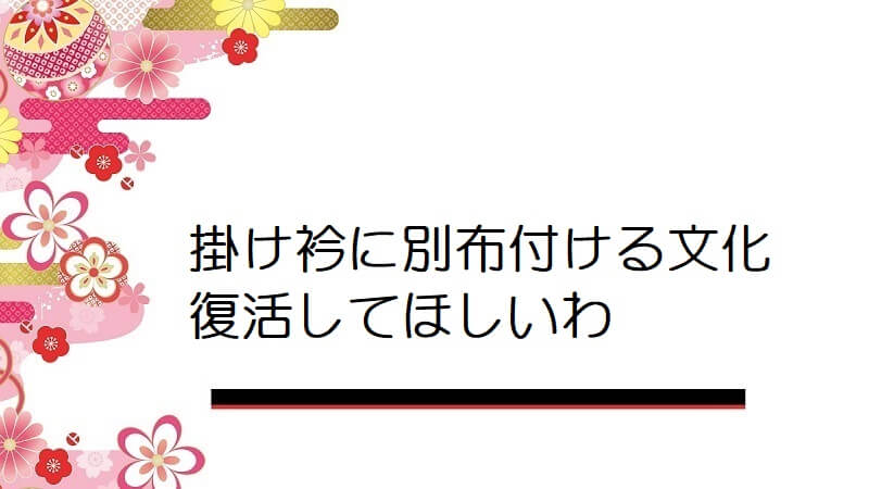 掛け衿に別布付ける文化復活してほしいわ