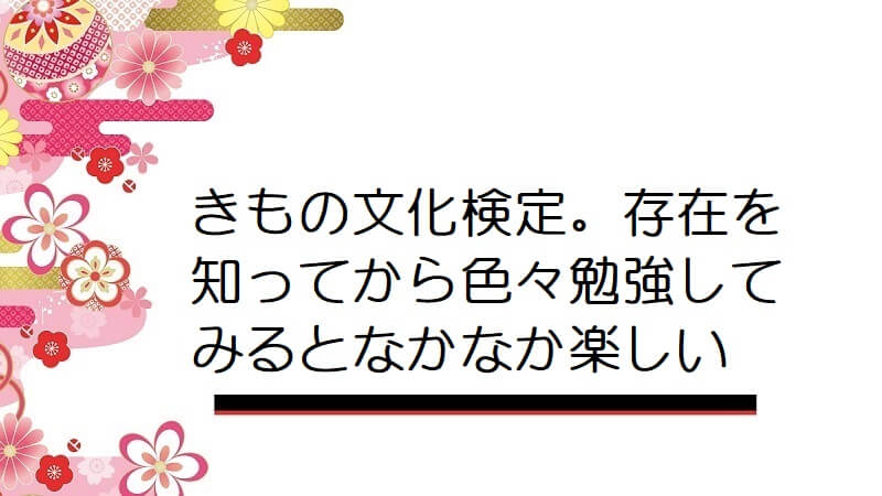 きもの文化検定。存在を知ってから色々勉強してみるとなかなか楽しい