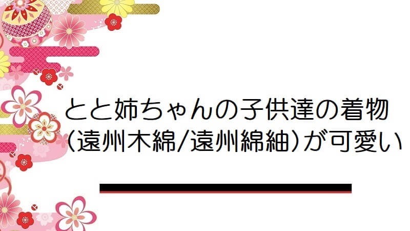 とと姉ちゃんの子供達の着物(遠州木綿/遠州綿紬)が可愛い