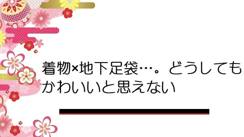 着物×地下足袋…。どうしてもかわいいと思えない