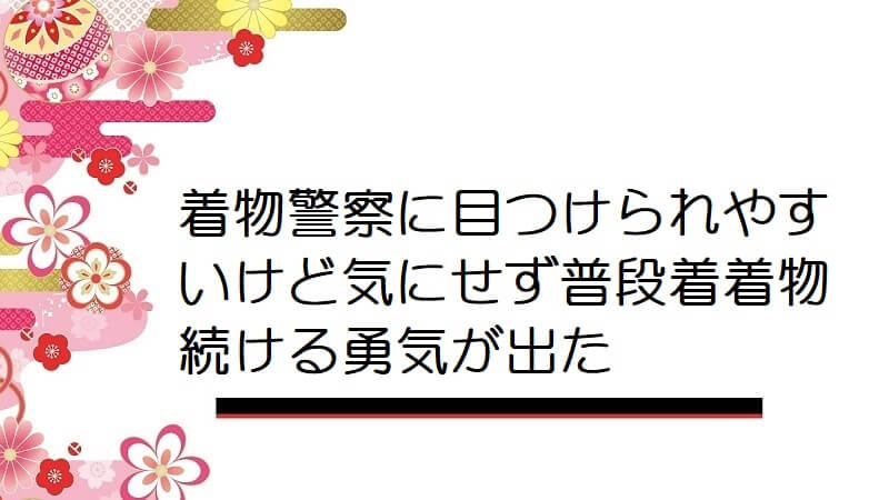 着物警察に目つけられやすいけど気にせず普段着着物続ける勇気が出た