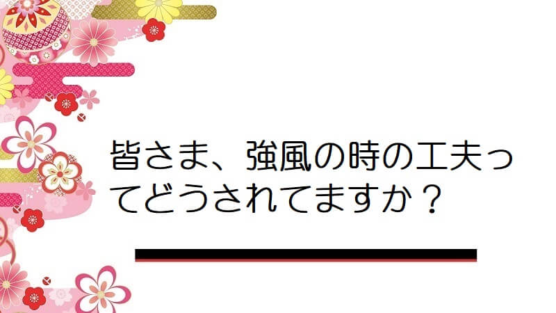 皆さま、強風の時の工夫ってどうされてますか？【普段着物】