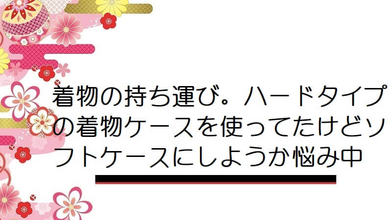 着物の持ち運び。ハードタイプの着物ケースを使ってたけどソフトケースにしようか悩み中