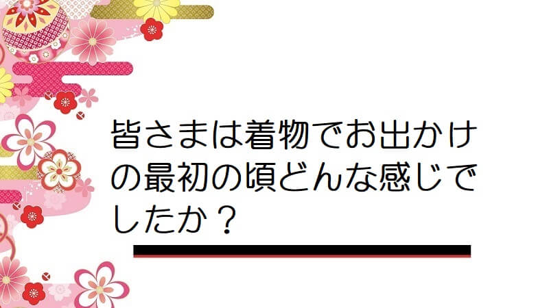 皆さまは着物でお出かけの最初の頃どんな感じでしたか？