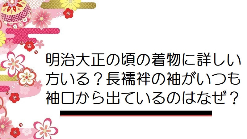 明治大正の頃の着物に詳しい方いる？長襦袢の袖がいつも袖口から出ているのはなぜ？