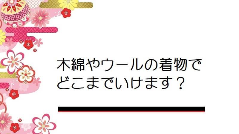 木綿やウールの着物でどこまでいけます？