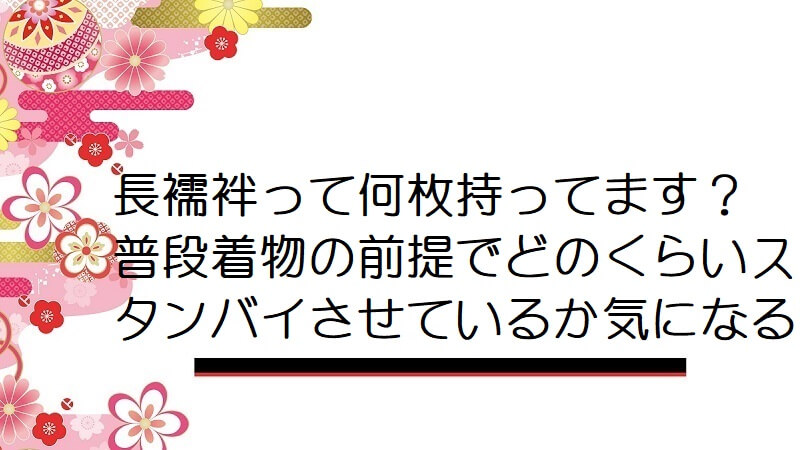 長襦袢って何枚持ってます？普段着物の前提でどのくらいスタンバイさせているか気になる