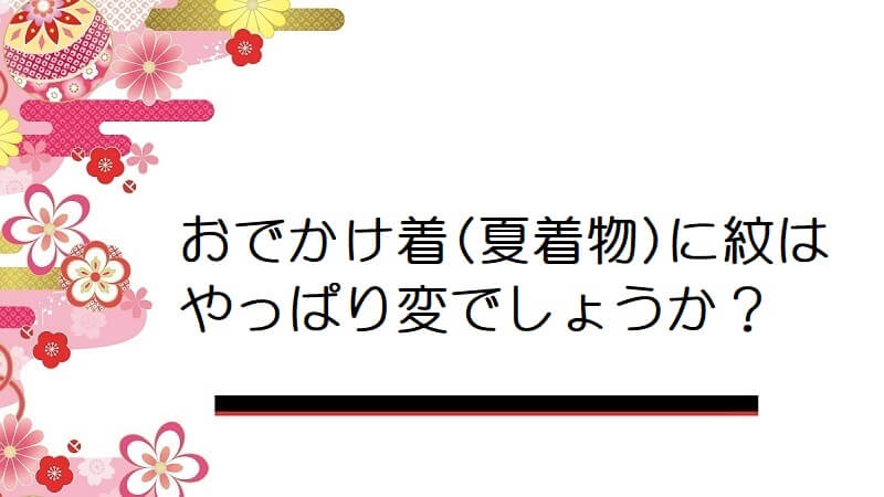 おでかけ着(夏着物)に紋はやっぱり変でしょうか？