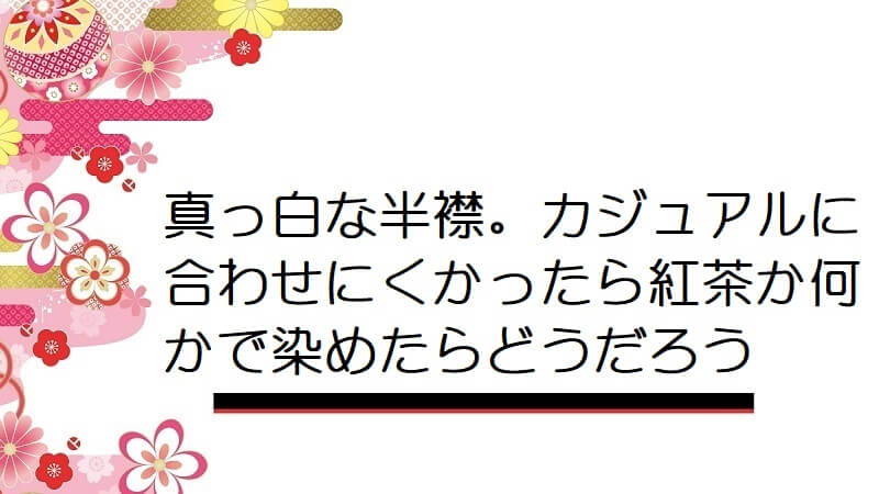 真っ白な半襟。カジュアルに合わせにくかったら紅茶か何かで染めたらどうだろう