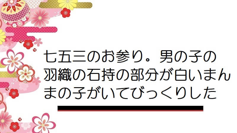 七五三のお参り。男の子の羽織の石持の部分が白いまんまの子がいてびっくりした