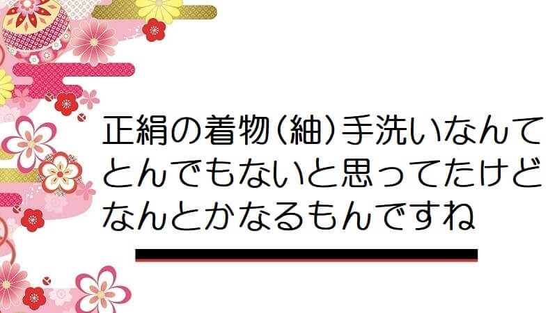 正絹の着物(紬)手洗いなんてとんでもないと思ってたけどなんとかなるもんですね