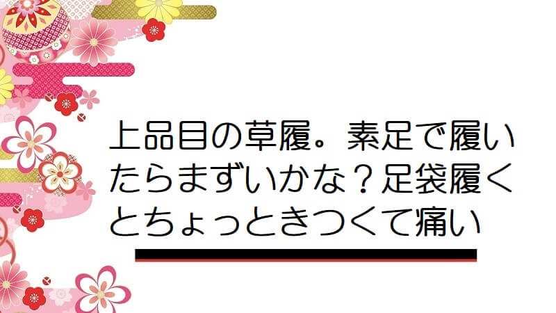 上品目の草履。素足で履いたらまずいかな？足袋履くとちょっときつくて痛い